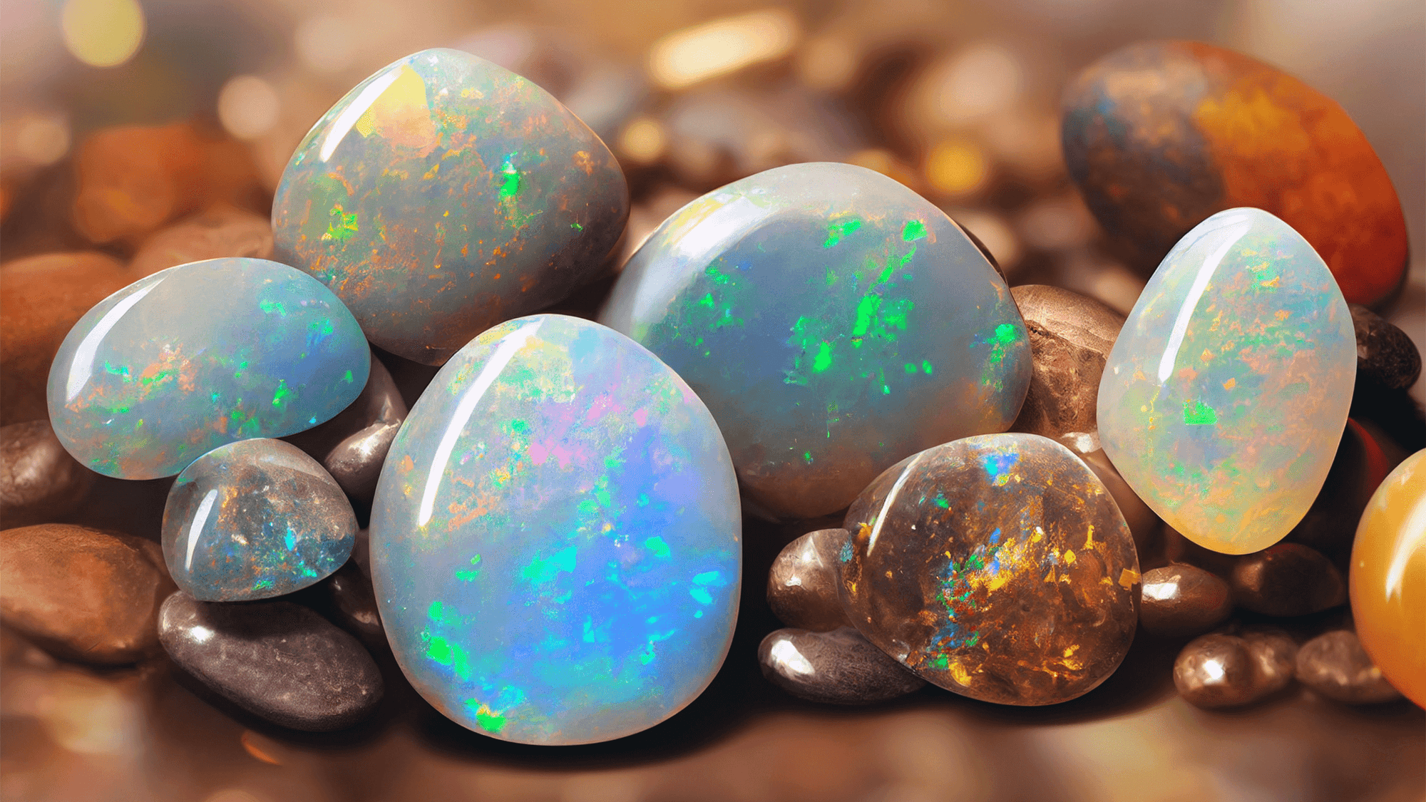 Unterschiedliche Opale