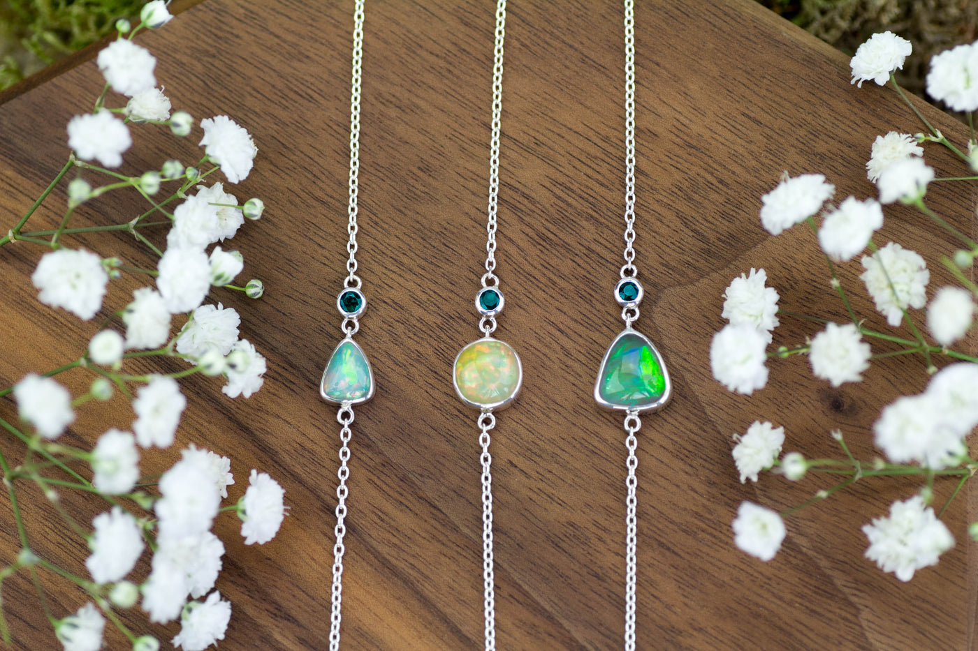 925 Silber Armband Opal Smaragd