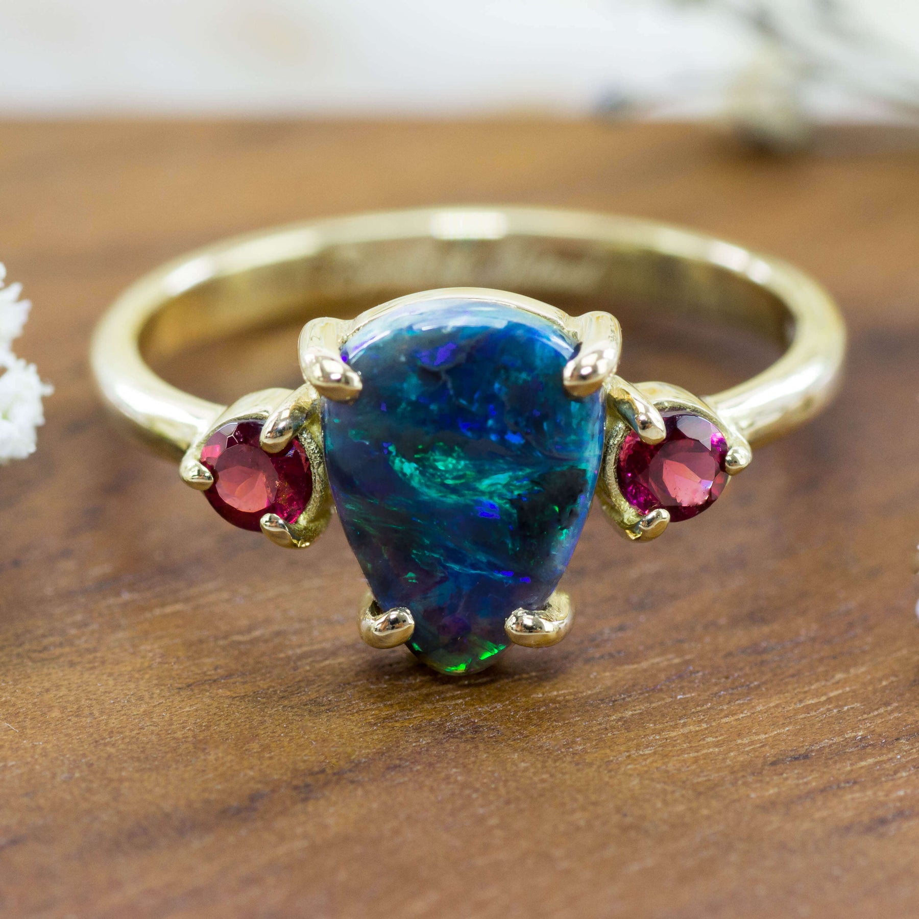 750 Gold Ring Opal Turmalin