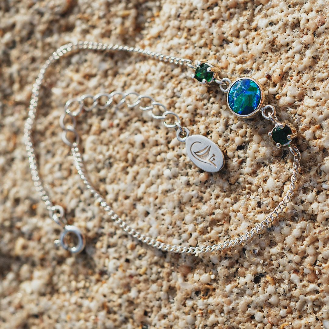 Armband Opal Smaragd Blau gruen