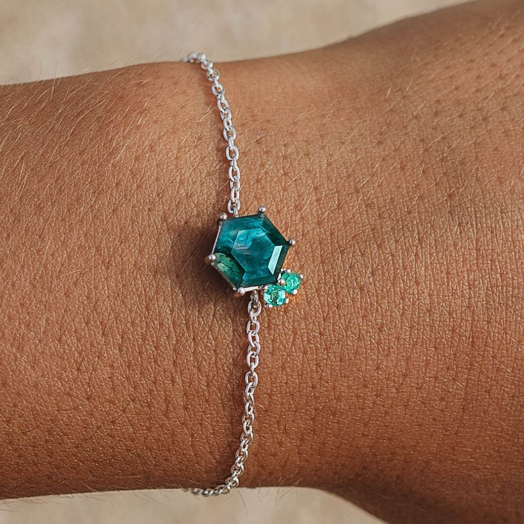 Armband Silber gruene Steine Smaragd