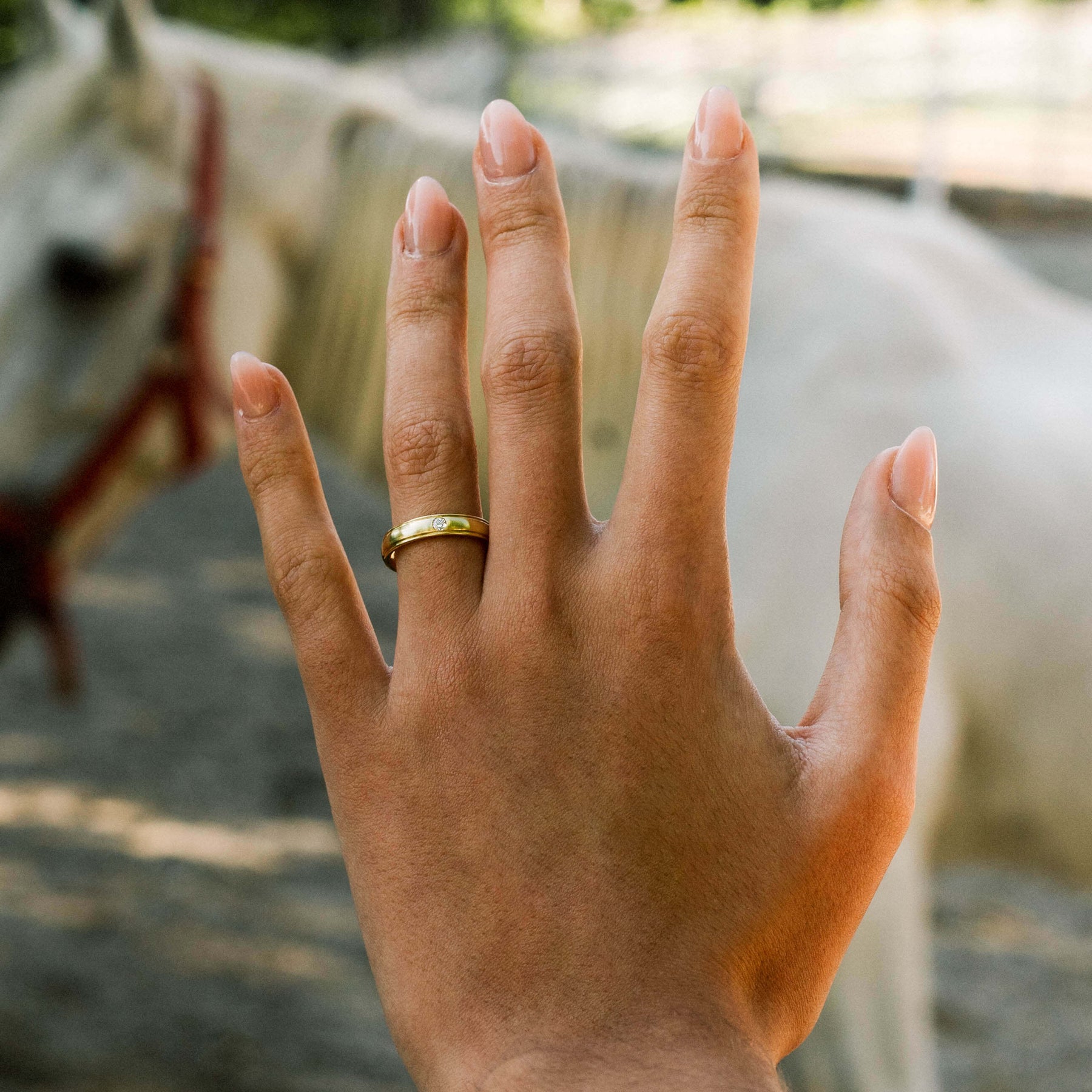 Damen Ehering Gold Hand