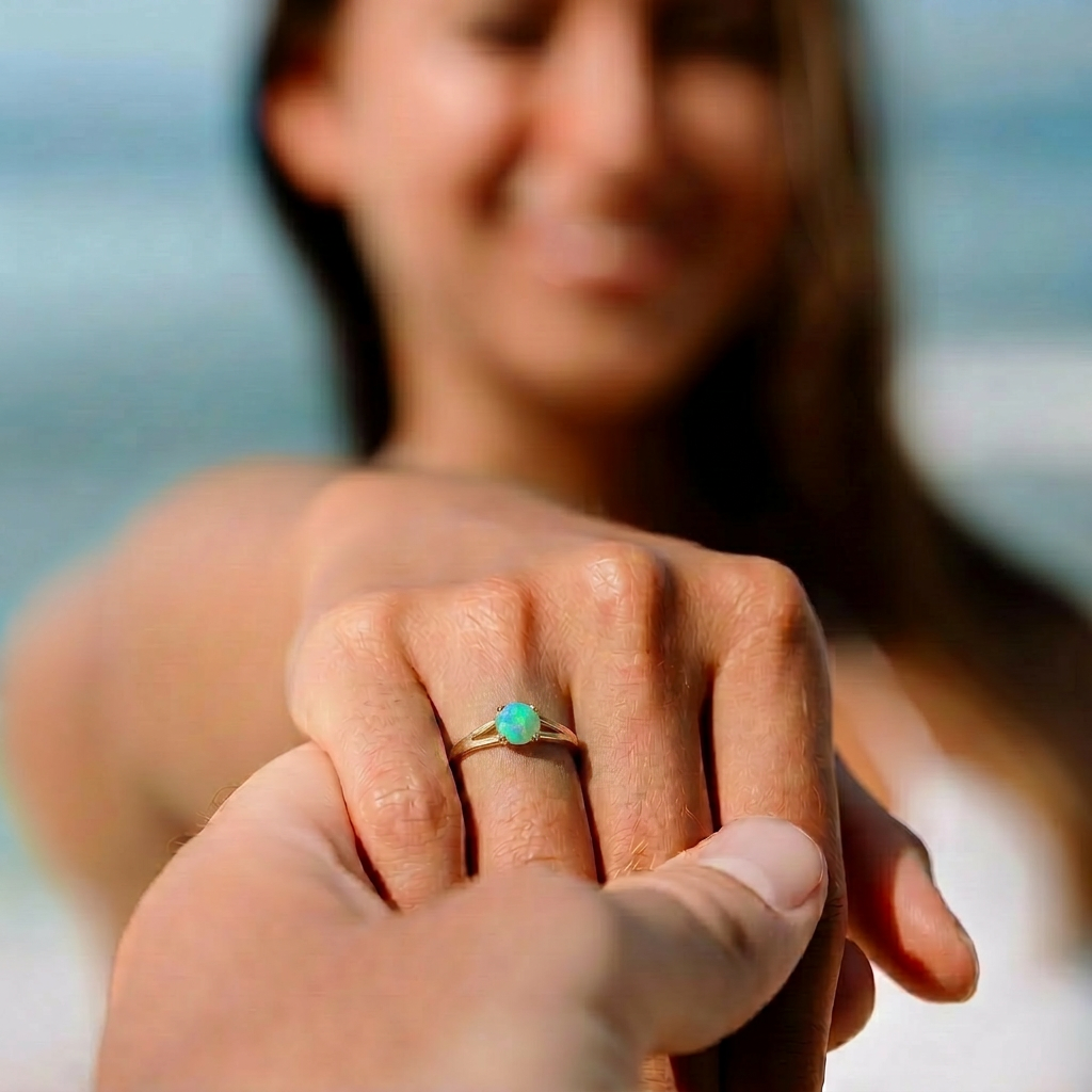 Dunkler Opal Verlobungsring Gold