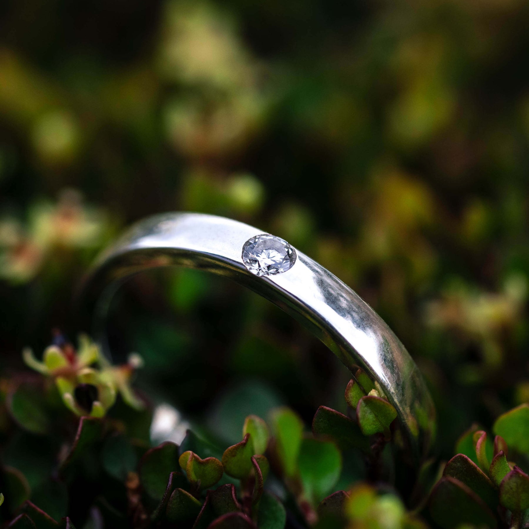 Ehering Damen 925 Silber poliert Diamant
