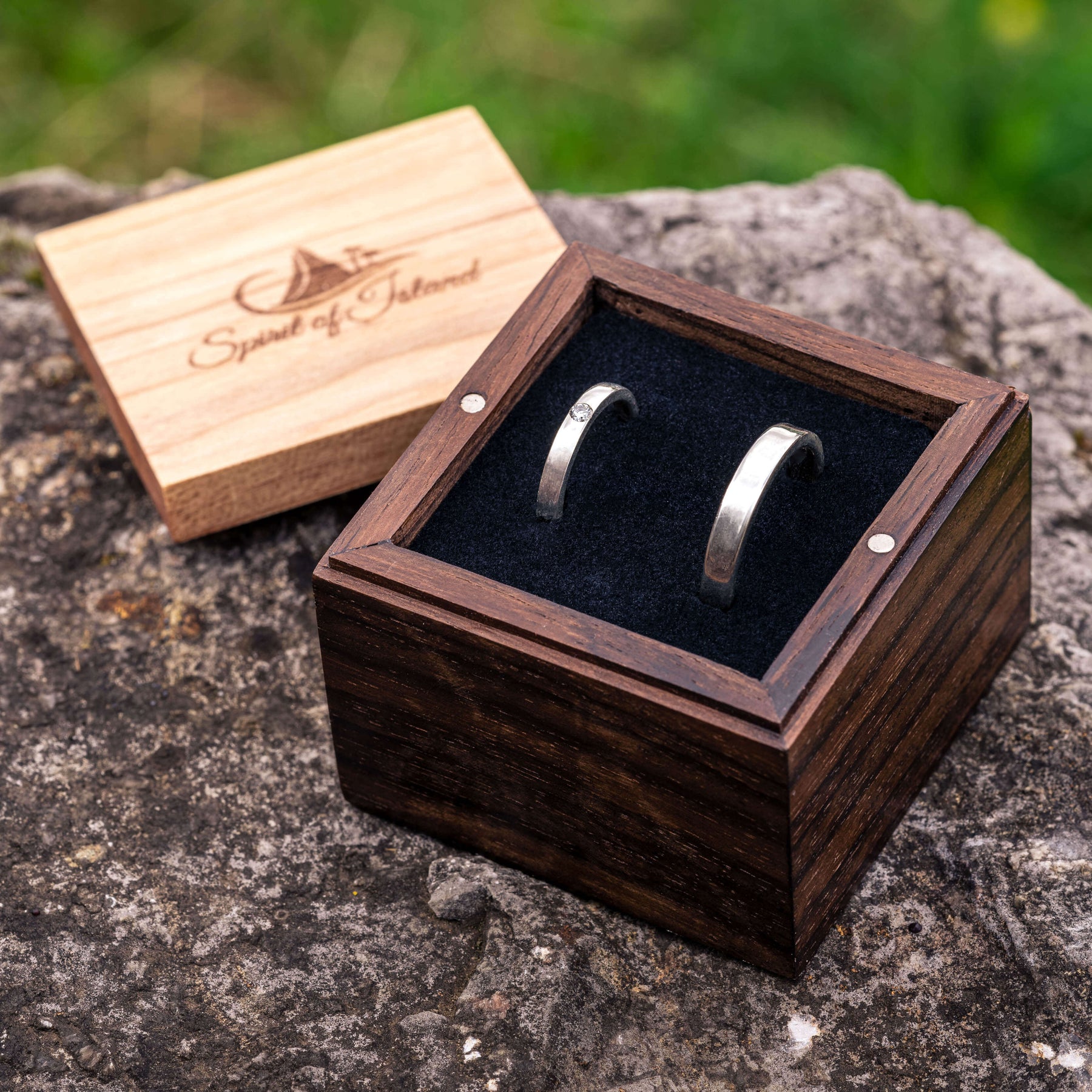 Eheringe in Sterling Silber Holzbox