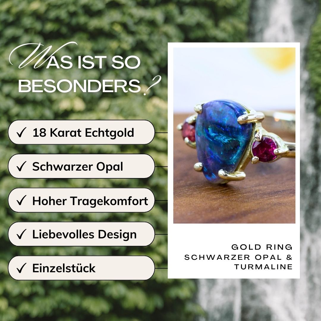 Gold Ring Opal Turmalin
