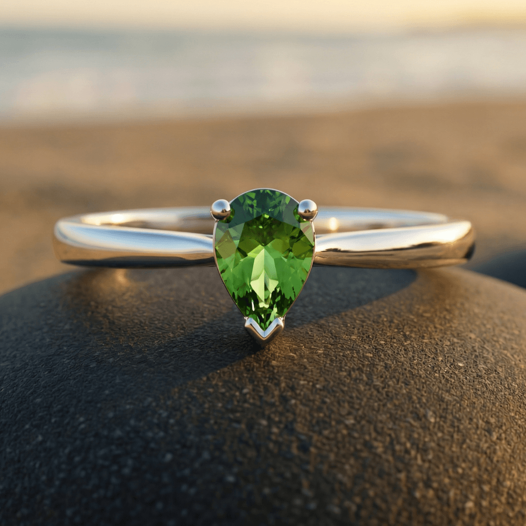 GruenerSaphirRingSilberVerlobung
