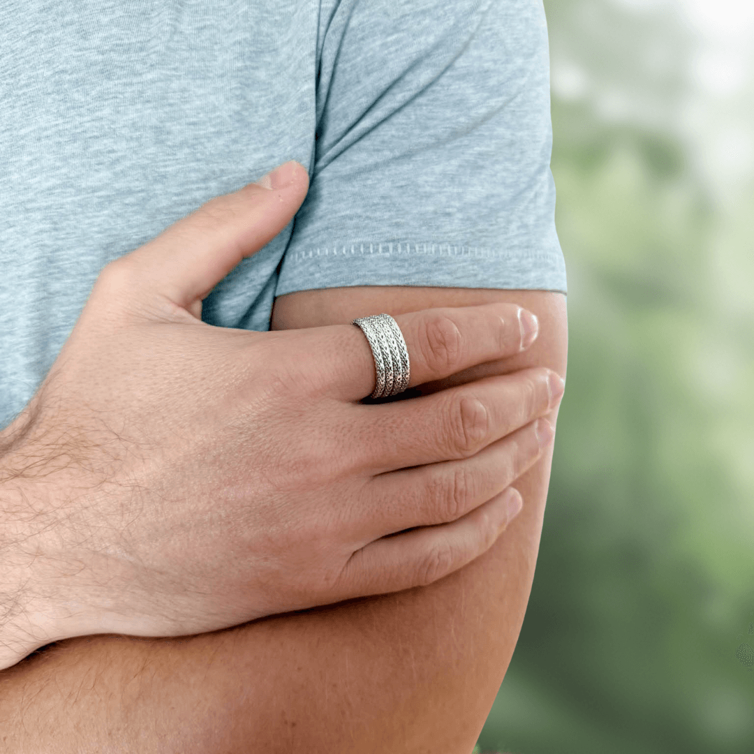 Herrenschmuck Ring Silber breit