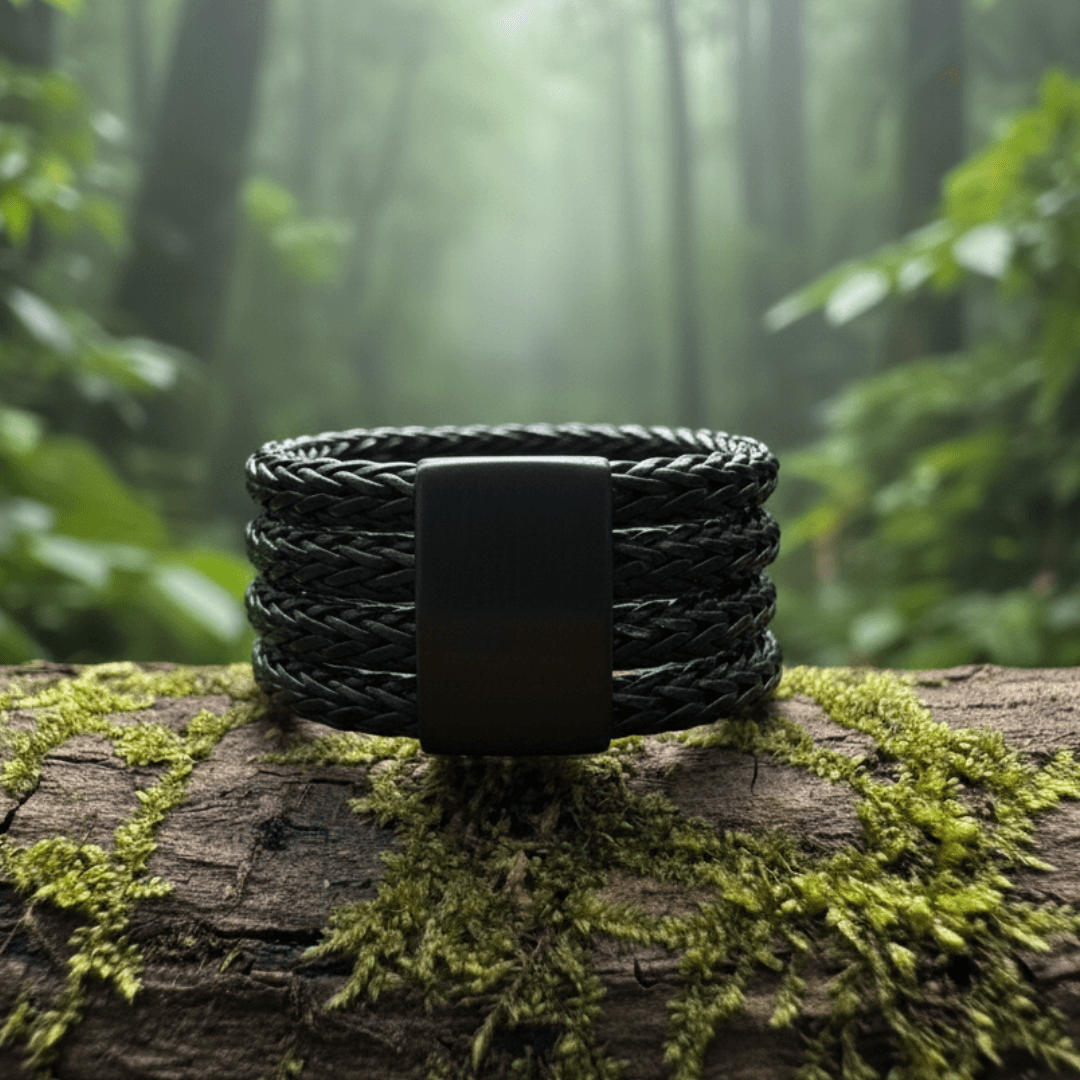 Männerring Schwarz rhodiniert