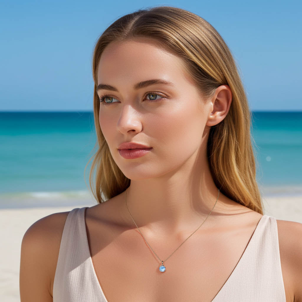 Mondstein Halskette Silber Frau