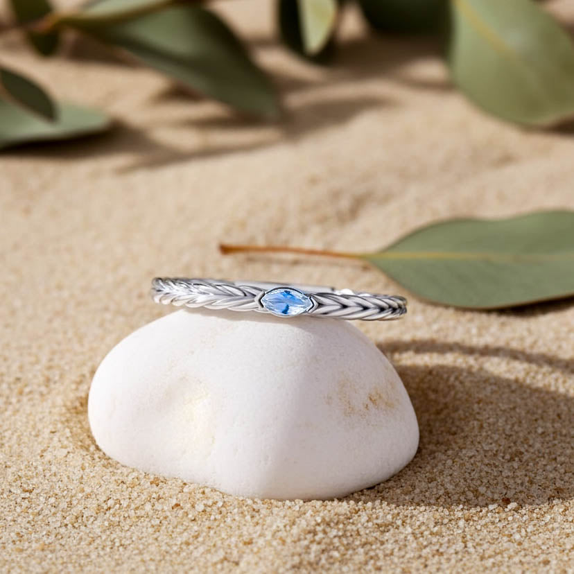 Mondstein Solitär Ring Silber