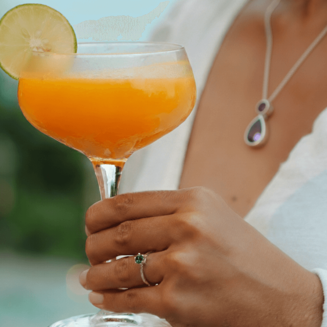 Mystischer Topas Set Halskette Ring Damen