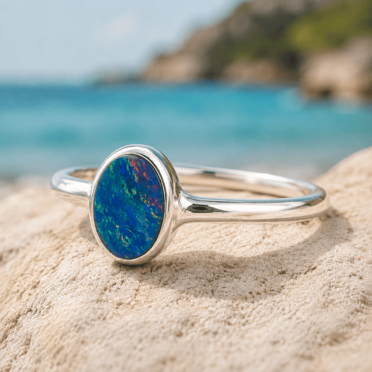 Opal Ring Silber Damen