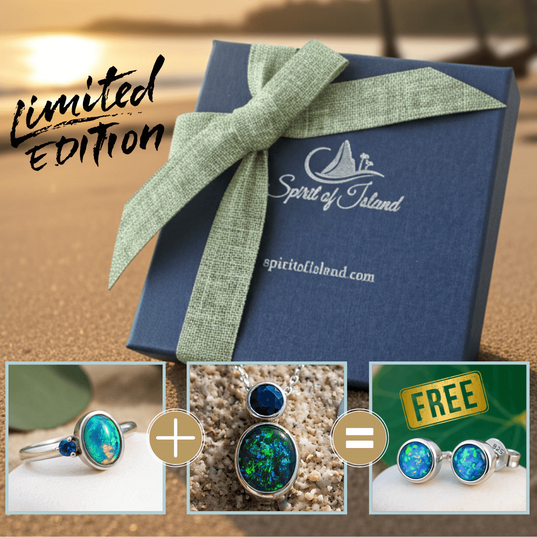 Opal Saphir Schmuck Set