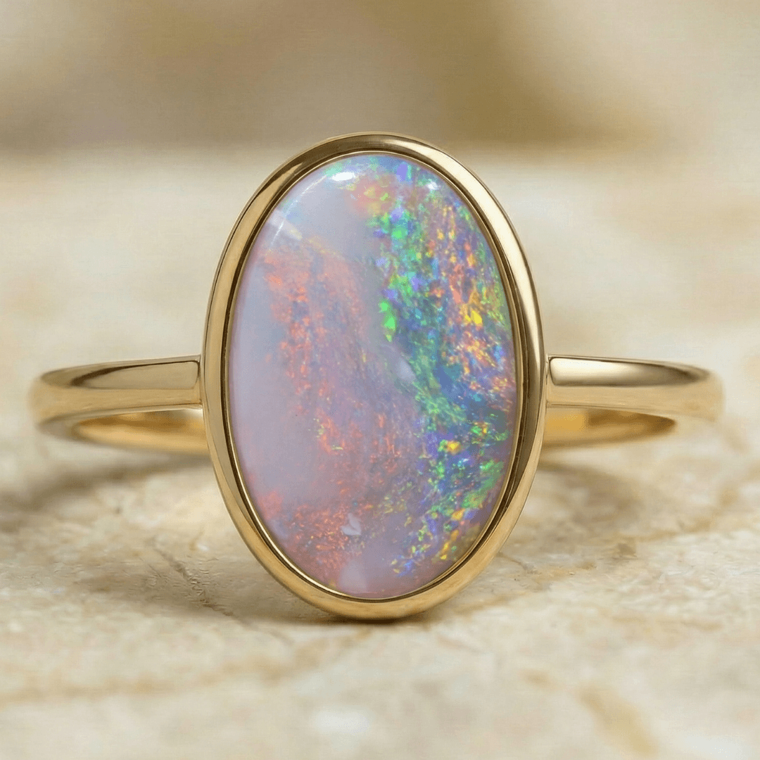 White Cliffs Opal Ring