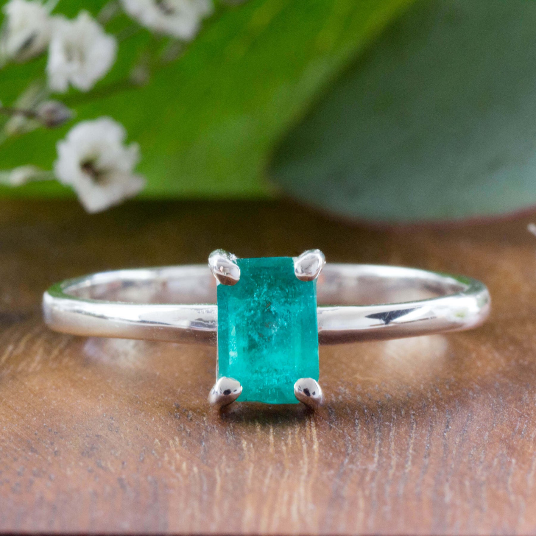 Ring Silber Smaragd gruen