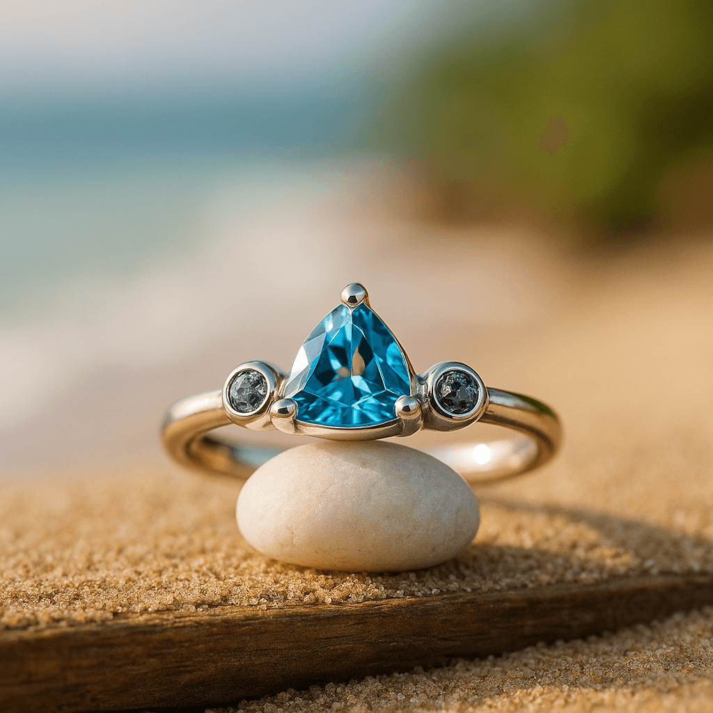 Ring Silber blauer Topas