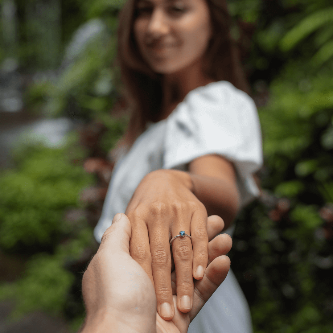 Saphir Silber Verlobungsring