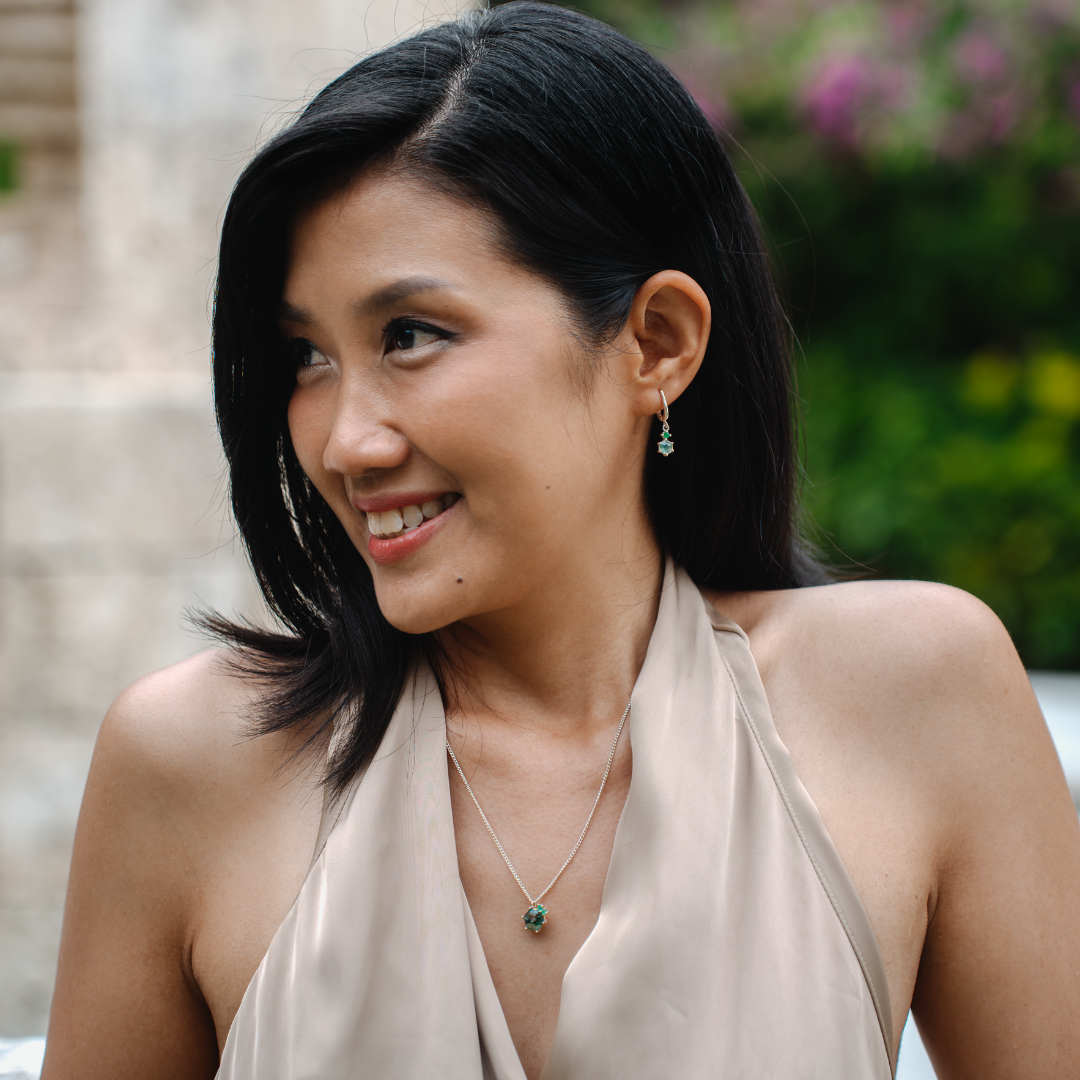 Damen Schmuckset grüner Achat