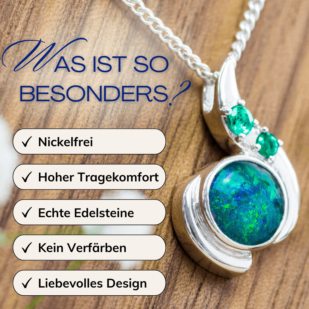 Schwarzer Opal Halskette