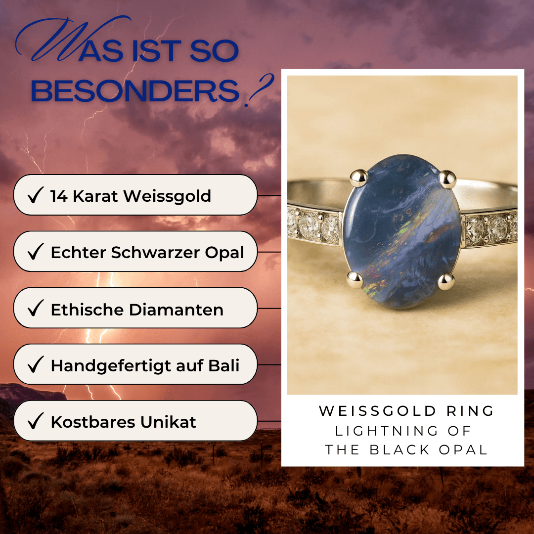 Schwarzer Opal Ring Lightning Ridge