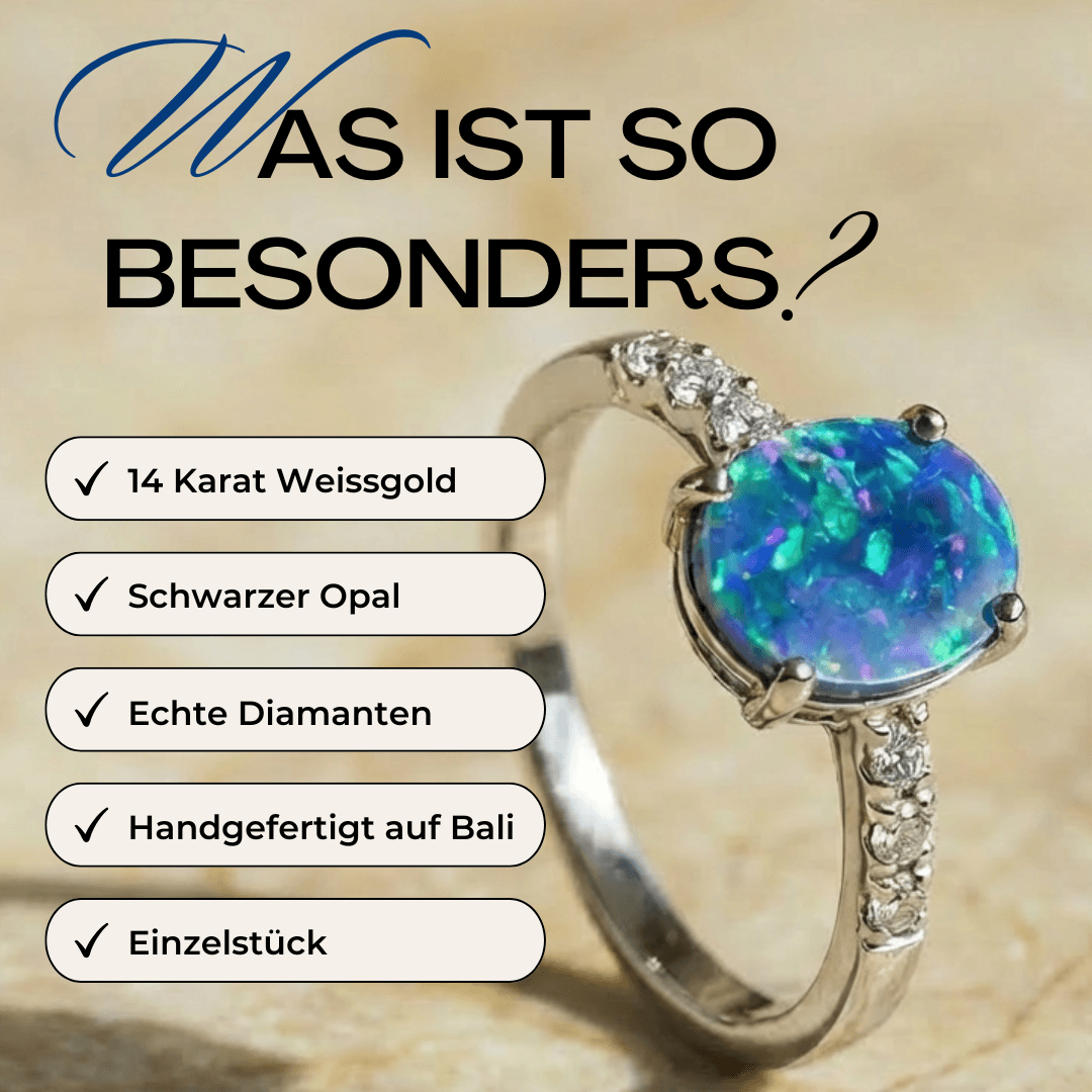 Schwarzer Opal Weißgold Ring Bewertung