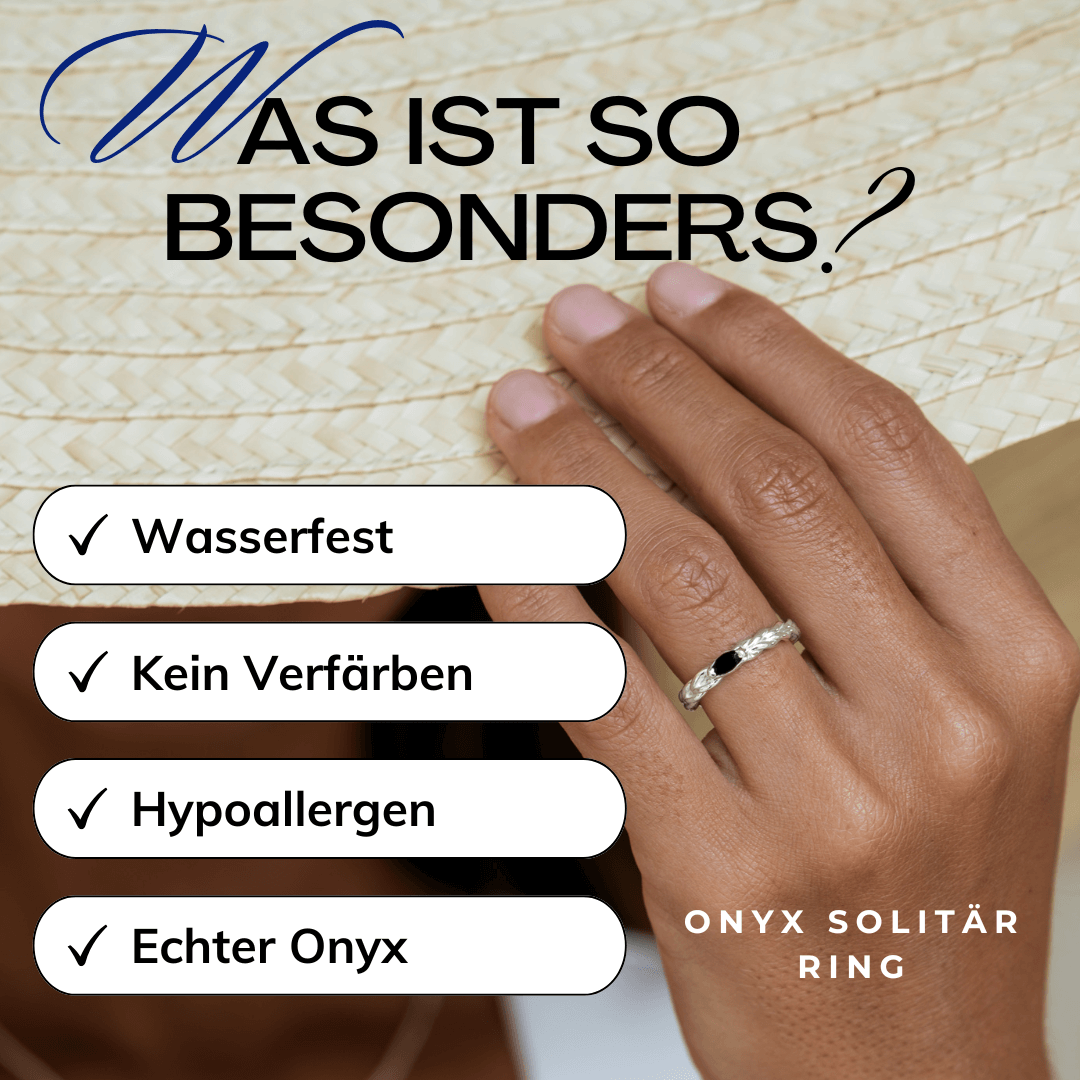 Schwarzer Onyx Damen Ring