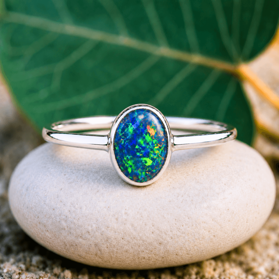 Silber Ring mit Schwarzem Opal