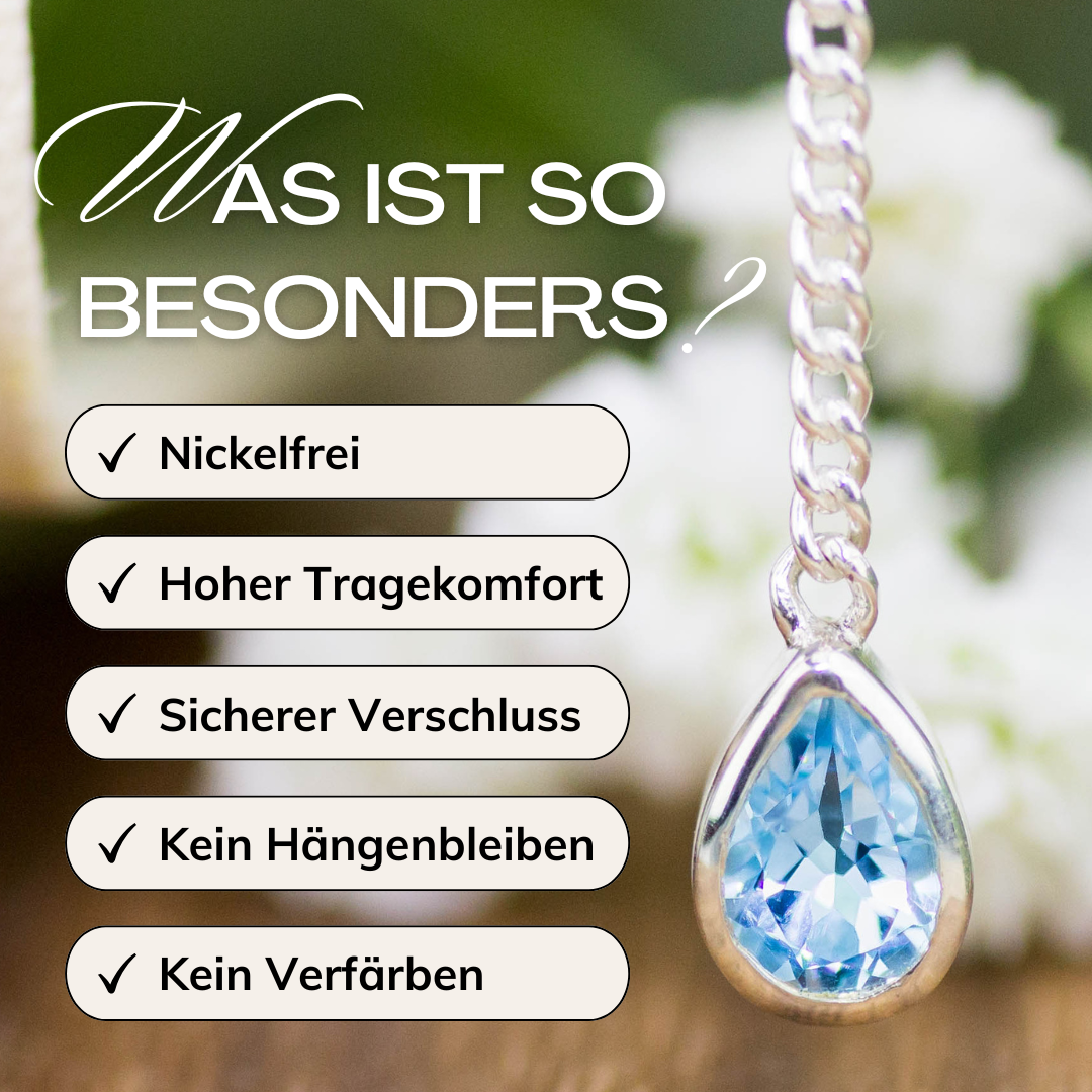 Silber Ohrhänger Blauer Topas