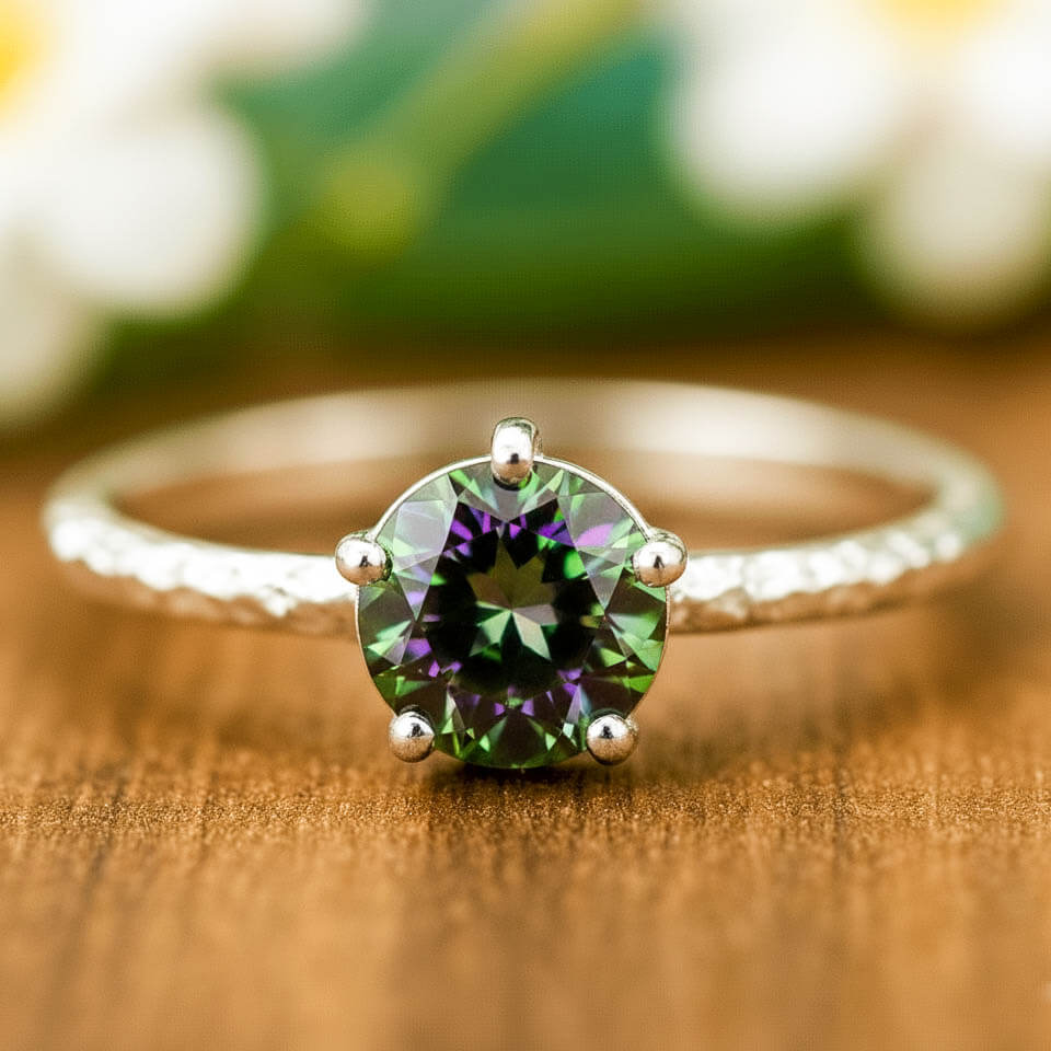 Silber Ring Mystischer Topas