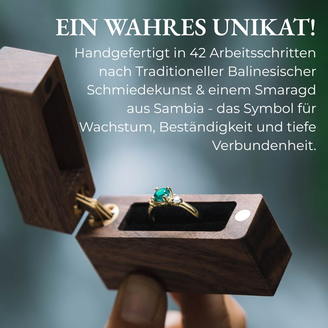 Smaragd Verlobungsring 750 Gelbgold nachhaltig