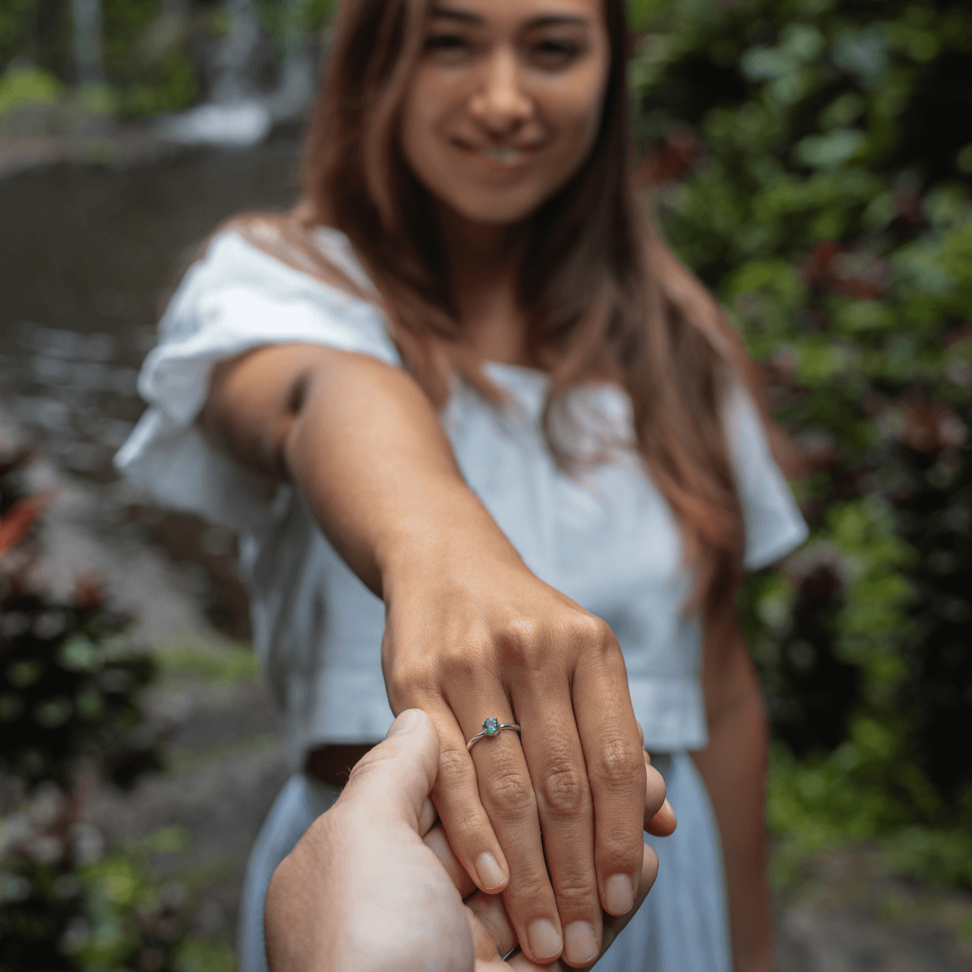 Smaragd Silber Verlobungsring