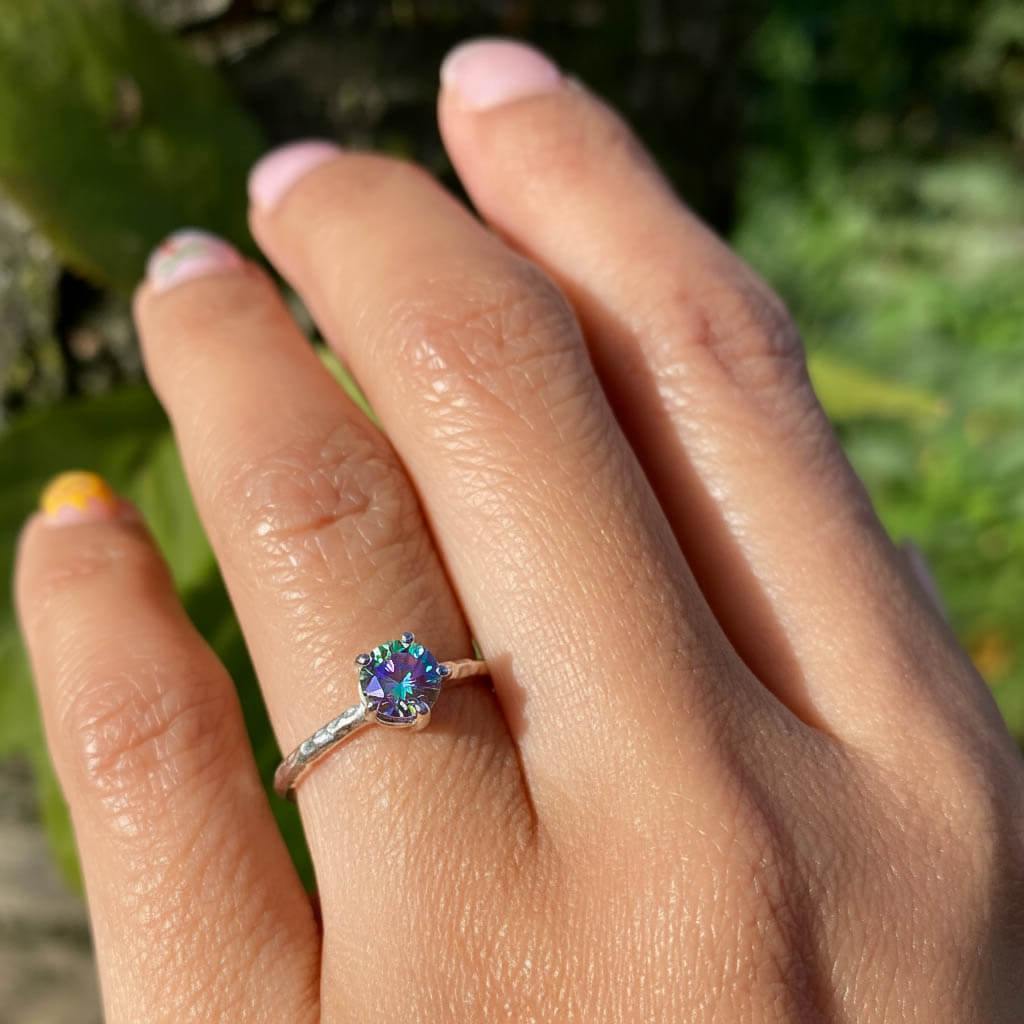 Solitärring Frau Mystischer Topas