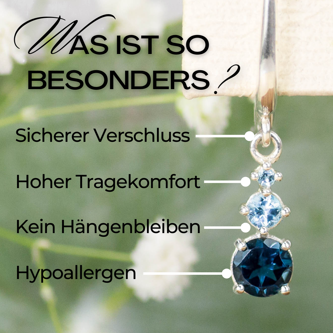 Vorteil Ohrringe blauer Topas
