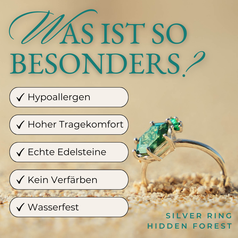 Vorteile Ring Silber Moosachat Smaragd
