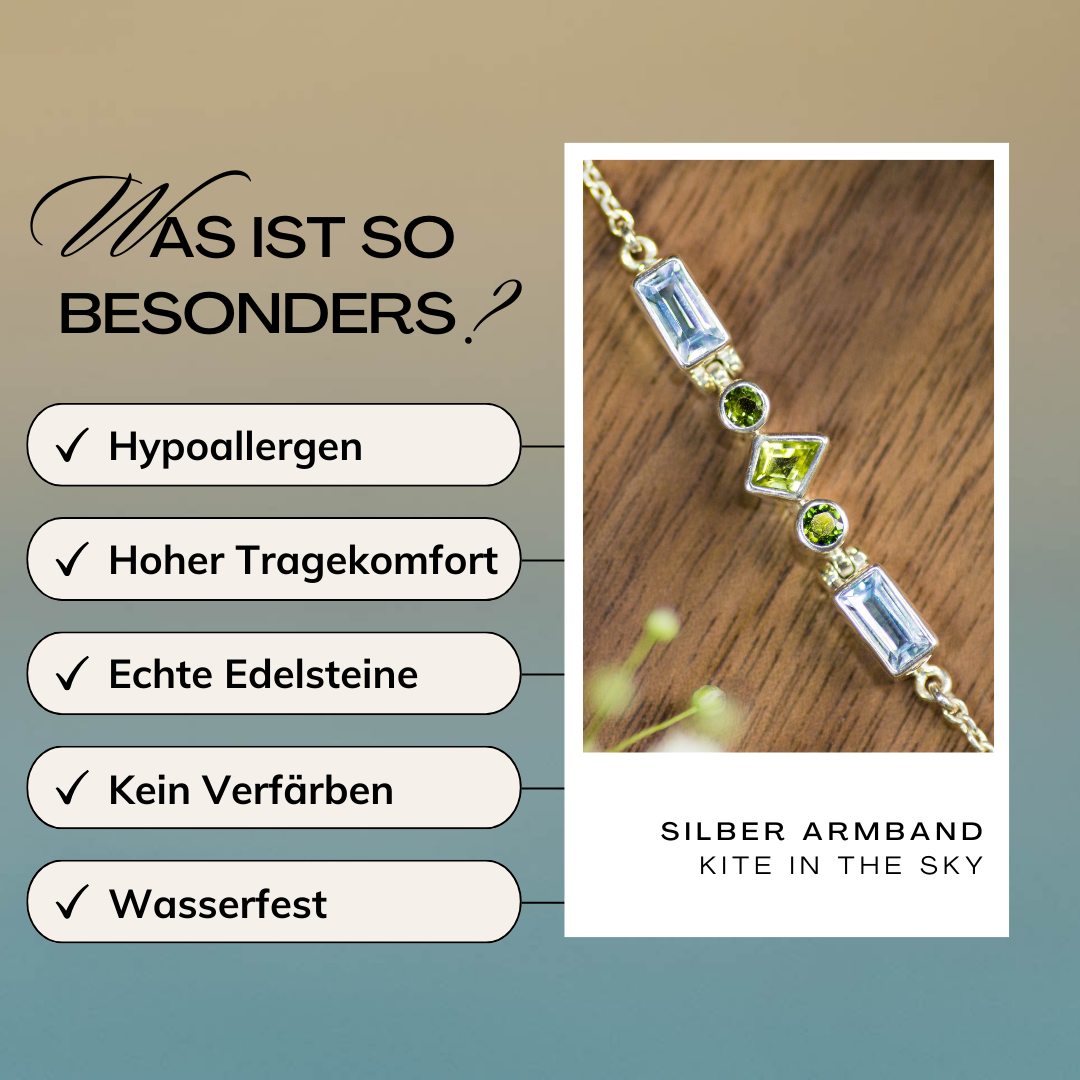 Vorteile Silber Armband blauer Topas