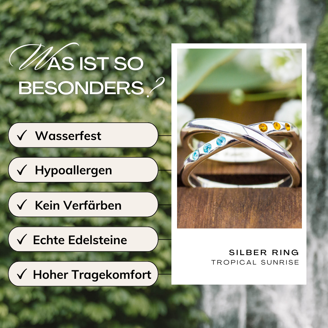 Vorteile Silber Doppelring Topas