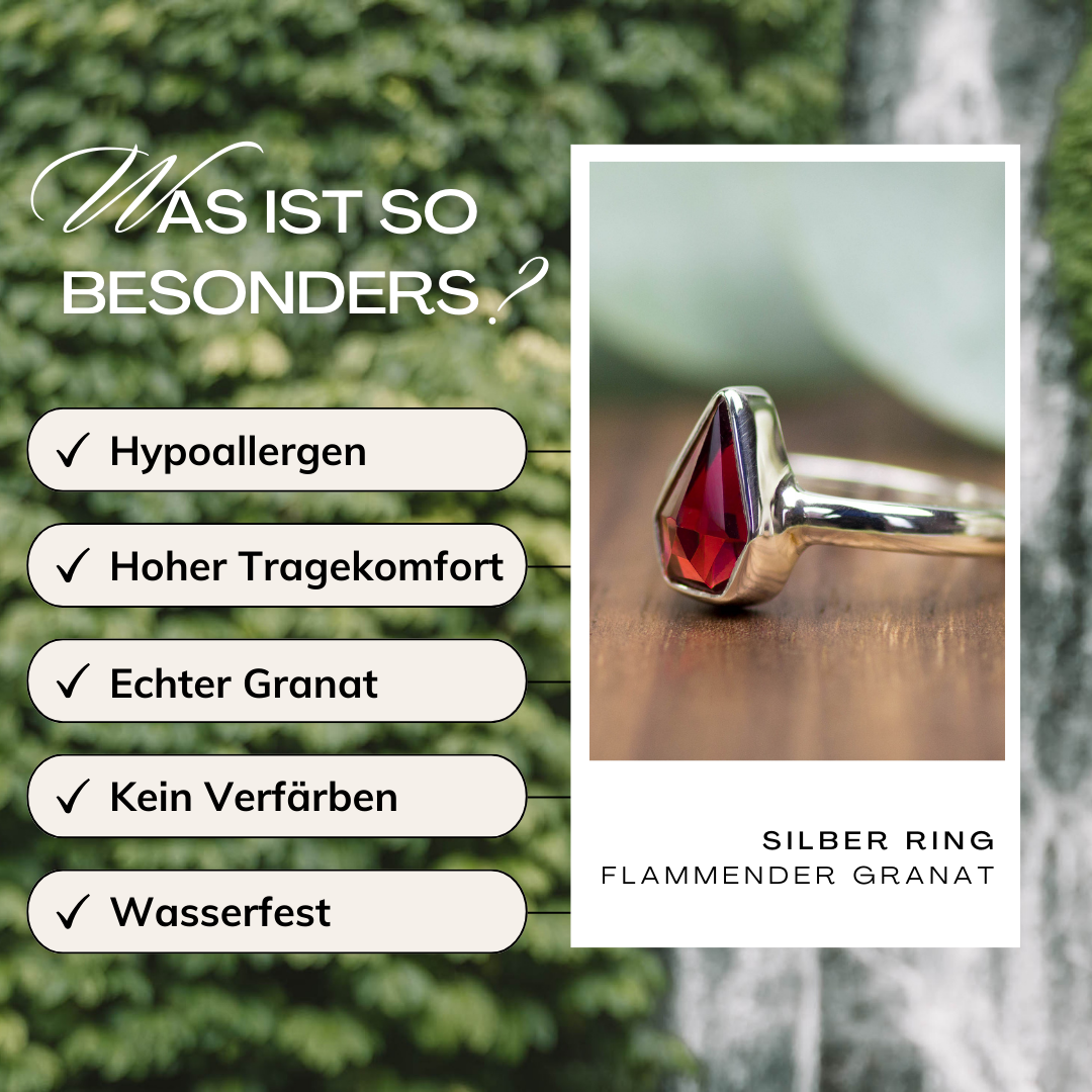 Vorteile Silber Ring Granat
