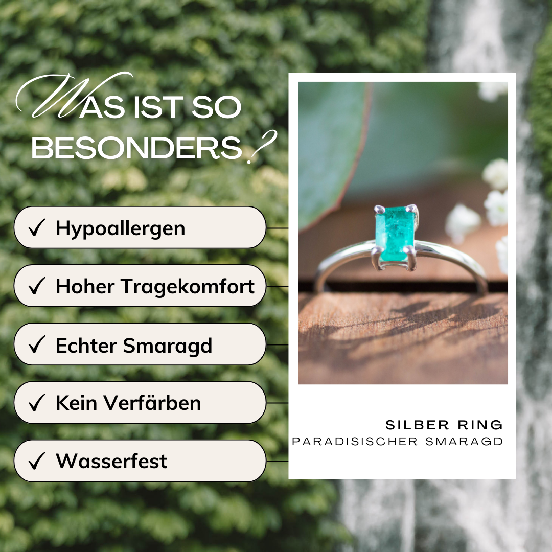Vorteile Silber Ring gruener Smaragd