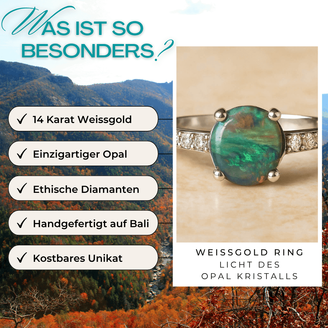 Weißgold Opal Ring Vorteile