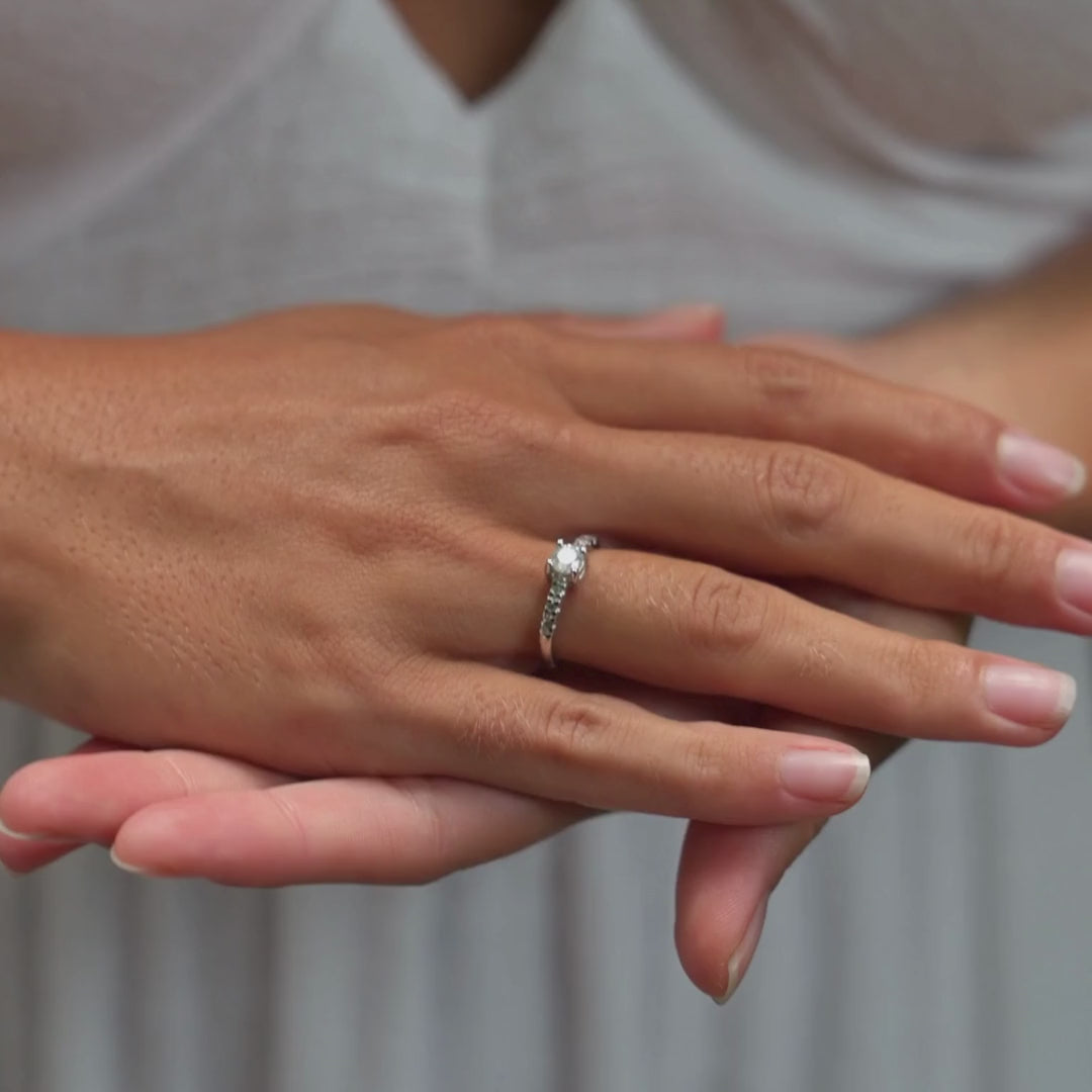 Weißgold Ring Salt & Pepper Diamant