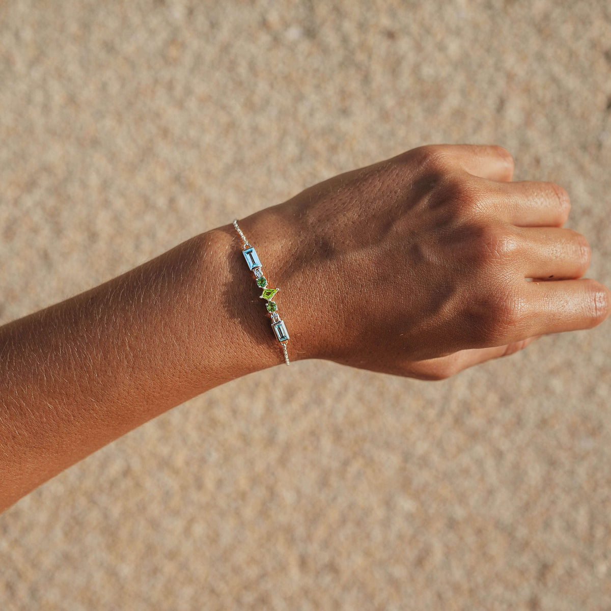 Armband Silber Blau Gruen