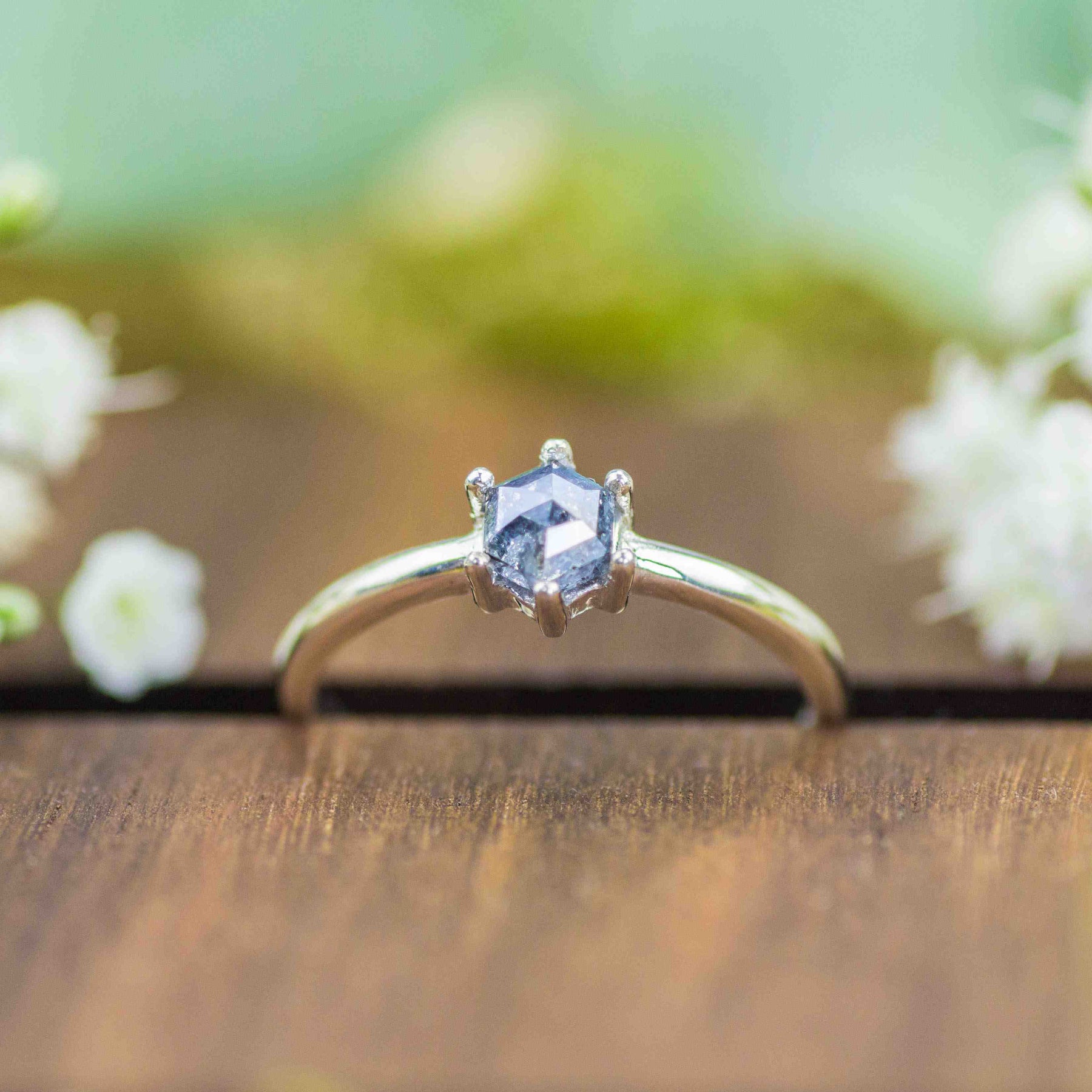 Diamant Solitaer Ring Silber