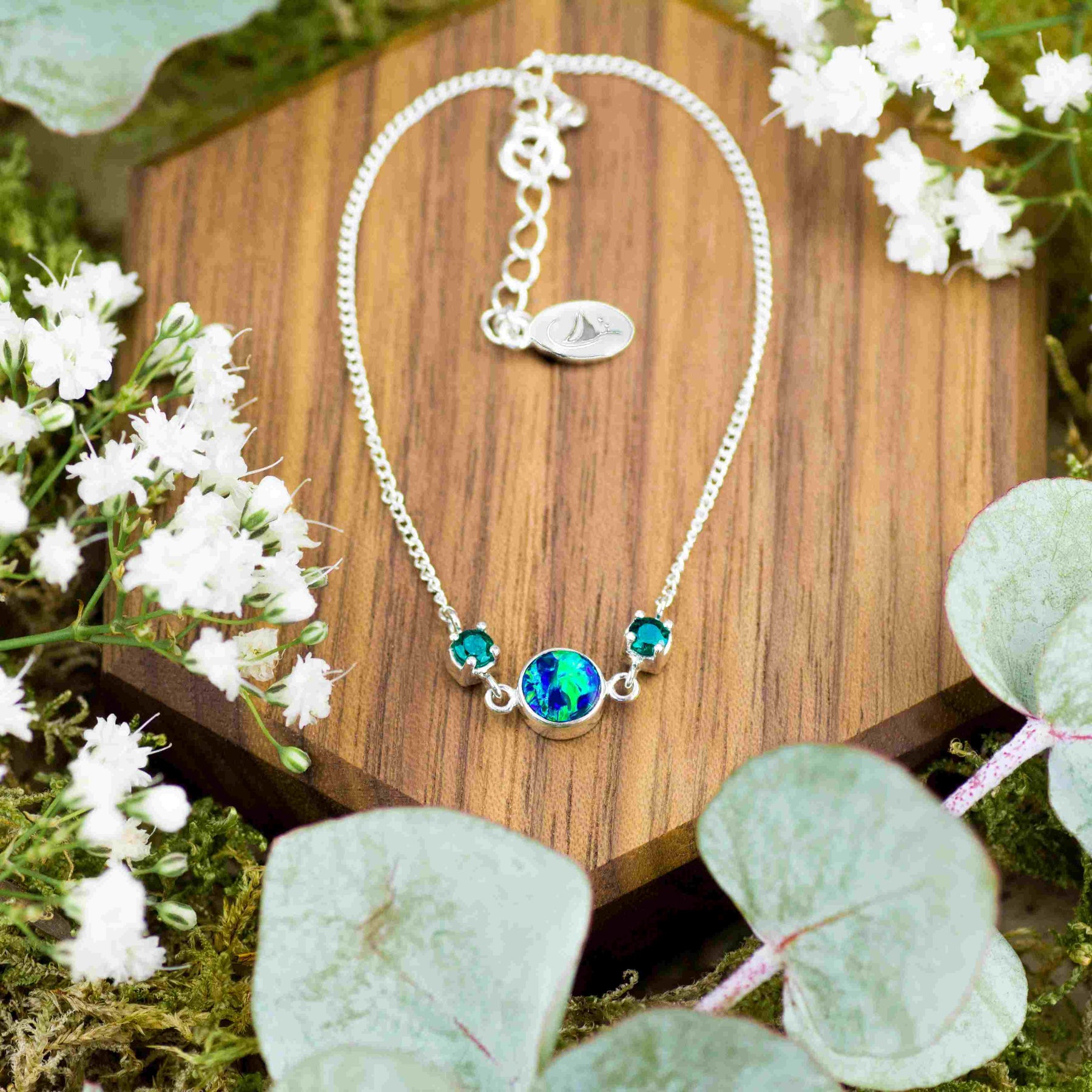 Handgemachtes Armband schwarzer Opal