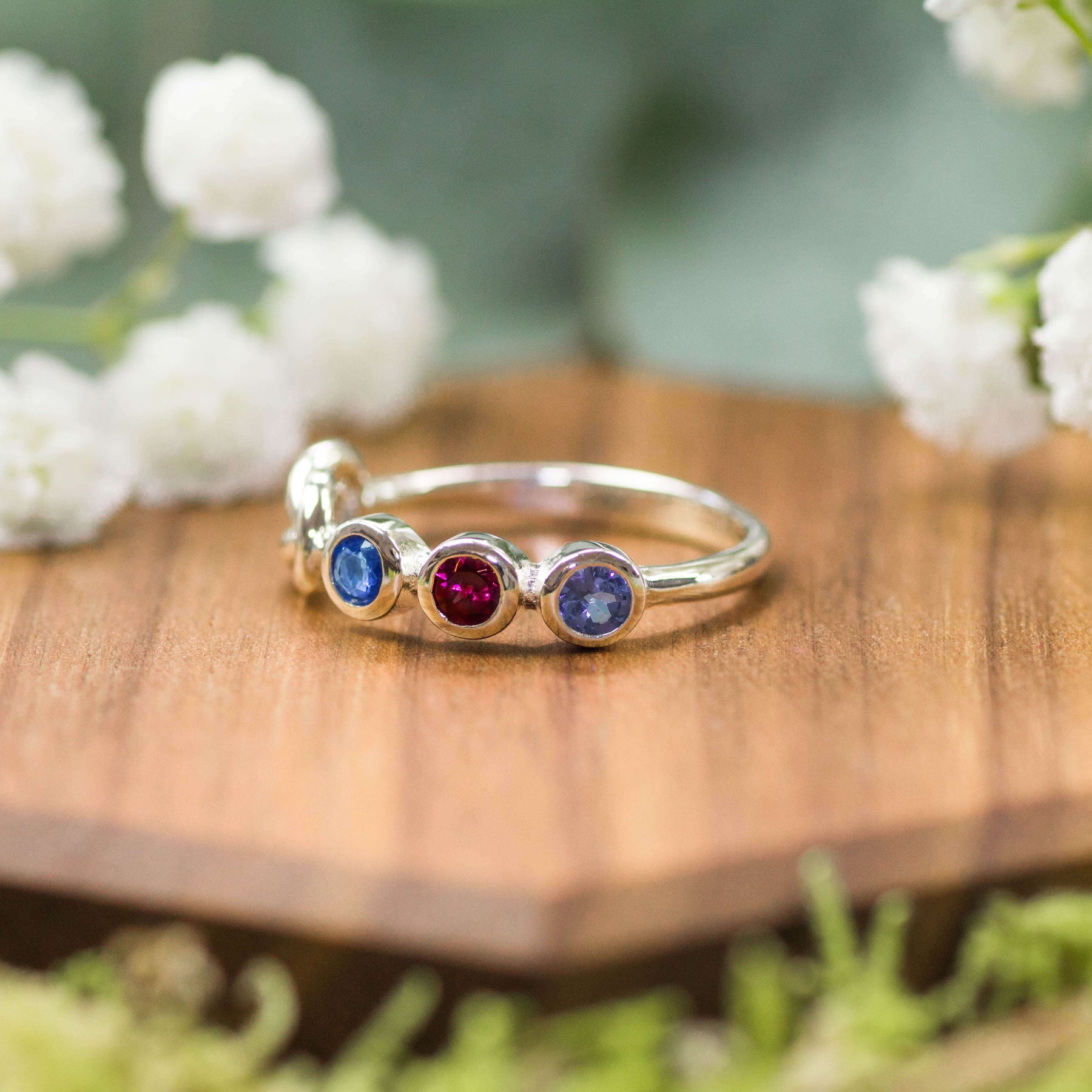 Ring Silber Tansanit Kyanit Granat