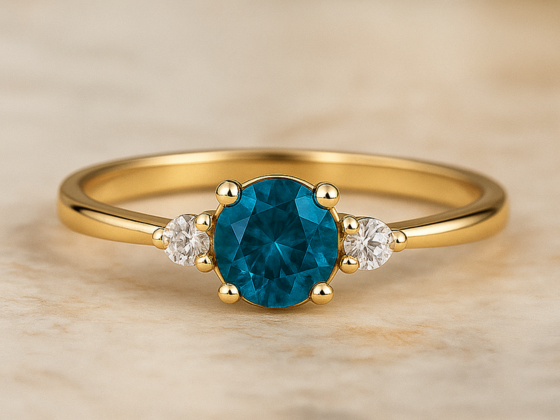 18k Goldring Blauer Saphir