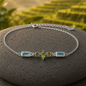 Amband Gruen und Blaue Edelsteine