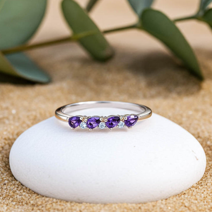 Amethyst Diamant Ring Damen