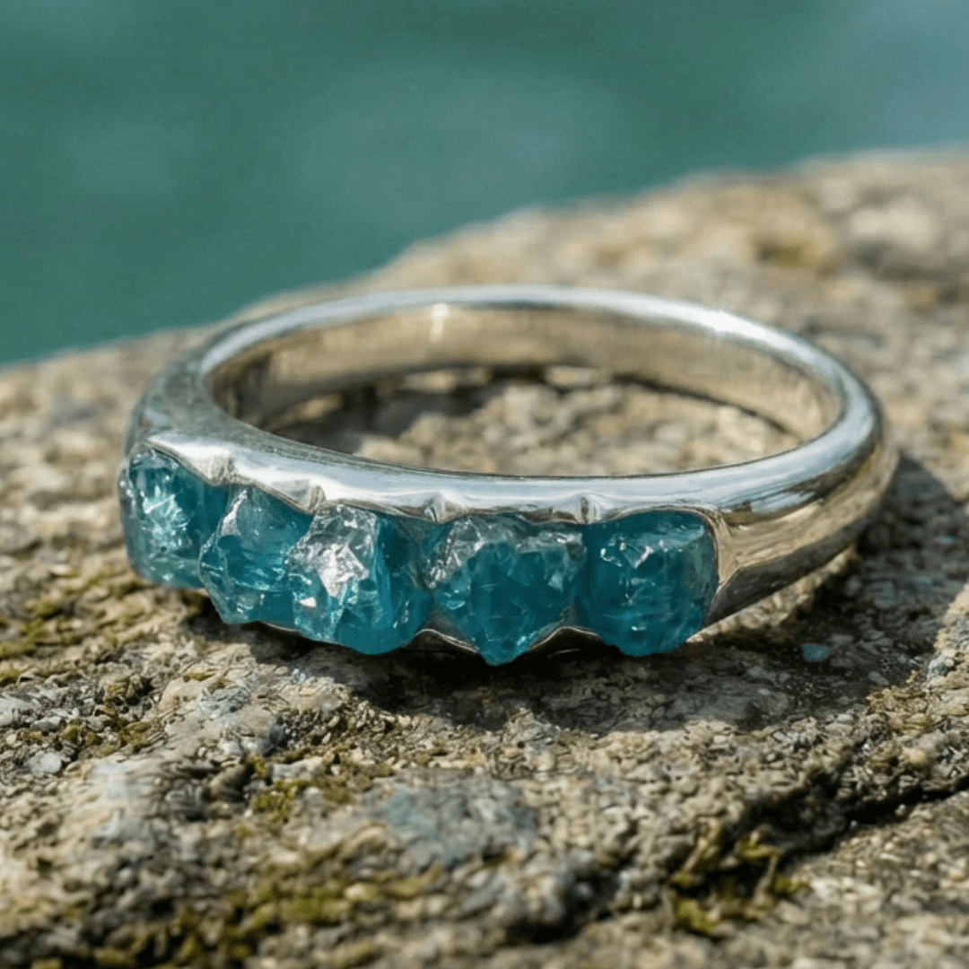 Apatit Ring Silber