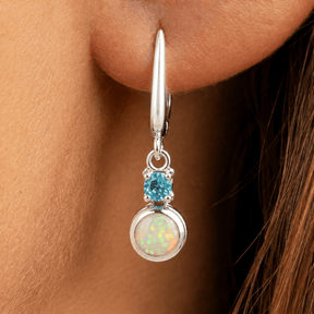 Australischer echter Opal Ohrringe Silber